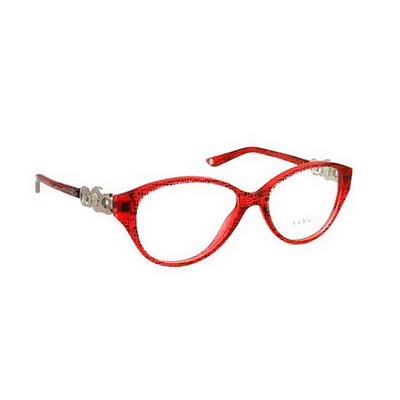 美國(guó)直郵 Versace范思哲 女士矩形平光眼鏡 波爾多紅透明鏡框 醋酸酯鏡片