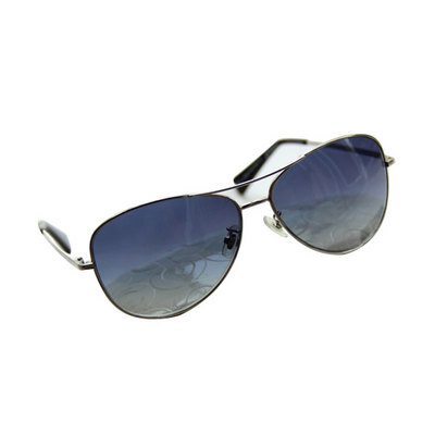 美國(guó)直郵寇馳Coach 男女通用太陽(yáng)鏡 潮流蛤蟆鏡 飛行員銀色鏡框上附藍(lán)色塑料鏡片