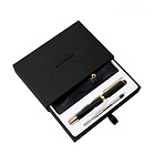 【SOTANIA】 純黑色可替換筆芯經典圓珠筆+筆袋套裝