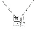 韓國 【Selene】 鉆石小型銀色福字吊墜項鏈 造型新穎 現代時尚