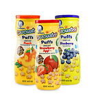 美國 GERBER 嘉寶 星星泡芙 寶寶輔食 嬰兒泡芙 寶寶零食 蘋果&草莓、水蜜桃、藍莓口味三瓶組合裝