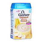美國 Gerber 嘉寶 2段香蕉燕麥米粉015000070113 嬰兒容易吸收的米糊 寶寶輔食227g/罐