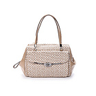 美國(guó) coach蔻馳 牛皮混織布單肩斜跨女包 25212 SVBV9