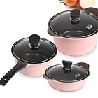 [CELAR]玫瑰陶瓷鍋3件套（16cm+18cm+24cm） 廚房必備3件套