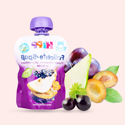 德國 喜寶HIPP 有機(jī)黑加侖西梅果泥 吸吸樂寶寶輔食 三支裝