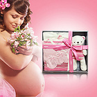 英國 BABISIL 貝爾欣 kingkow小笑牛 新生兒寶寶禮盒套裝 粉紅條紋