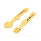 韓國 WowMom 兒童彎曲手把勺子叉子 環(huán)保玉米竹子 兒童餐具