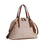 美國 COACH蔻馳 帆布涂層單肩包 PVC手提包 女士C紋貝殼包 F24606 B4CZ9