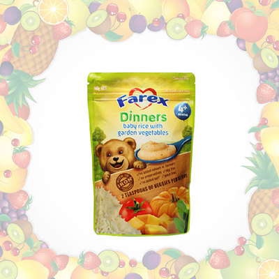 新西蘭 Farex 寶寶蔬菜營養(yǎng)輔食 晚餐米糊米粉4+ 110g 兩包裝