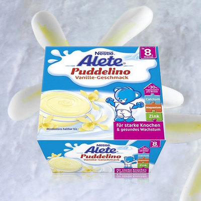 德國Nestle雀巢有機(jī)酸奶乳酪草莓藍(lán)莓水蜜桃香草 補(bǔ)充鈣鎂鋅8個月