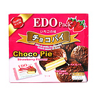 EDO pack 草莓巧克力派 蛋糕派 三層夾心 休閑零食 300g/盒*2
