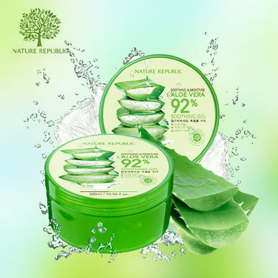 直郵（2盒裝） NatureRepublic/韓國自然樂園補水蘆薈膠 補水 祛痘 曬后修復 300ml*2