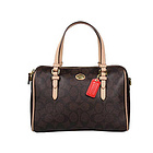 美國現(xiàn)貨 蔻馳COACH 女款深棕色手提包 印花真皮斜挎包 F50178 B4AQW