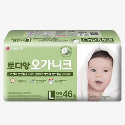 韓國 LG生活健康 淘淘安（Toddien）有機(jī)棉紙尿褲大型138片裝(46片/袋*3袋)