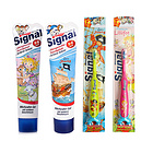 德國signal 可吞食兒童牙膏 吸盤可站立牙刷 防蛀牙含氟含鈣（牙膏50ml/支）