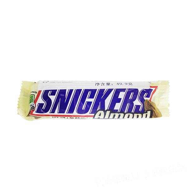 美国snickers/史力克士力架 扁桃仁巧克力条 快速补充能量 49.9g/包