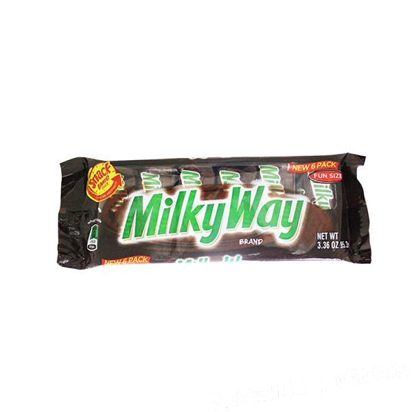 美国米奇威milkyway 趣味牛奶巧克力条6条装零食礼物95.3g 3.36oz
