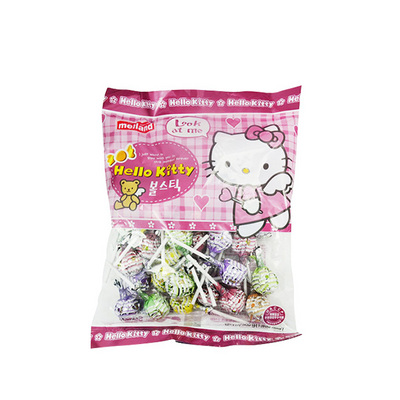 韓國Melland 國際hello kitty貓棒棒糖 藍色/粉色 水果口味 可愛童趣包裝 500g/袋