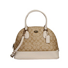 蔻馳單肩斜跨手提大號(hào)貝殼包F33904 乳白色牛皮/pvc女士包 美國(guó)Coach品牌包