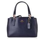 蔻馳雙拉鏈牛皮殺手女包F34797  小號藏藍色  Coach時尚單肩斜跨手提包 