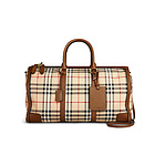 巴寶莉最新款皮革大格紋旅行包39234011  Burberry限量版男士旅行包