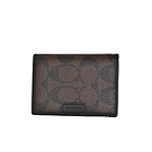 美國Coach蔻馳 PVC男士經典logo印花短款皮夾 深棕/淺棕花紋錢包卡包 兩款可選  F74742