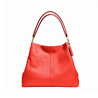 蔻馳新款真皮單肩手提時尚女包F34495  大紅色/枚紅色 超大容量  著名品牌美國Coach