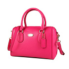 2015新款 蔻馳Coach 玫紅色單肩牛皮小號女包 波士頓真皮手提包水桶包 F33329