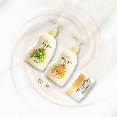 韓國 ECOLAND 嬰兒護膚組合（沐浴液+潤膚乳+保濕霜）成分天然