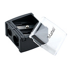 韓國 MustaeV 雙孔塑料卷筆刀 透明蓋子 眉筆眼線筆可用 小孔內徑7.5mm 大孔內徑11.5mm 化妝工具