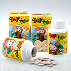 韓國一洋藥品 香腸猴系列可可粉味兒童鈣片 一瓶裝三瓶裝 120粒/瓶
