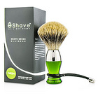 E剃須 EShave Short Brushes Nickel Pastic Handle - # Green 1pc