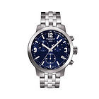 瑞士Tissot 天梭男士石英手表 PRC 200駿馳系列系列鋼帶藍色圓形表盤男表 經典百搭款 T0554171104700