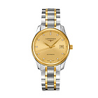 瑞士浪琴Longines名匠系列男表L2.518.5.37.7金色表盤不銹鋼間玫瑰金表鏈自動(dòng)上鏈機(jī)械男士腕表 