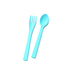 優(yōu)妮如意Uinlui 嬰幼兒藍色勺子叉子2件套 非塑料百分百蔗糖寶寶餐勺餐具