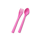 優(yōu)妮如意Uinlui 嬰幼兒粉色勺叉2件套 非塑料百分百蔗糖餐具 環(huán)保餐勺餐叉