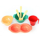 韓國優妮如意Uinlui寶寶多彩環保餐具7件套 嬰兒健康碗勺 非塑料百分百蔗糖 綠色湯碗