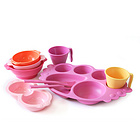 韓國 Uinlui優妮如意天使餐盤禮品9件套裝粉色 非塑料百分百甘蔗制品