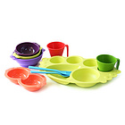 韓國 Uinlui優妮如意黃綠色天使餐盤禮品9件套裝 非塑料百分百甘蔗制品 