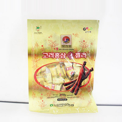 韓國參之元高麗紅參軟糖休閑糖果 佳節(jié)必備零食 250g/包