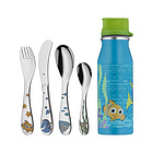 德國福騰寶WMF海底總動員兒童餐具5件套 Nemo餐具套裝 不銹鋼刀叉勺調(diào)羹+水杯