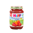 6罐裝德國喜寶HiPP 蘋果草莓覆盆子果泥 4個月以上寶寶天然有機輔食 健脾名目190g/罐*6