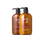 日本直郵熊野油脂KUMANO無硅油馬油洗發水600ml+護發素600ml組合套裝 滋養修護防脫發