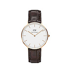 瑞典丹尼爾惠靈頓 Daniel Wellington 深棕色表帶 女士石英表 超輕薄皮帶商務手表 情侶表女款 0510DW 