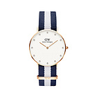 瑞典Daniel Wellington丹尼爾惠靈頓DW女士手表時尚石英情侶表 34mm 女款藍/白/藍 0953DW 