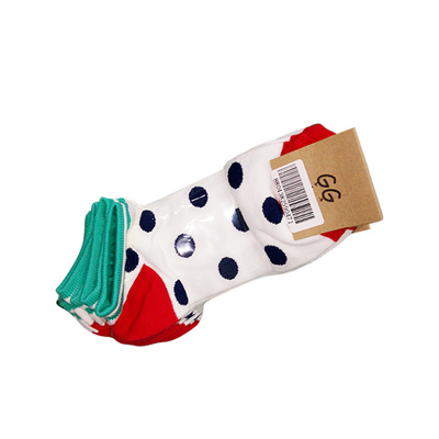 特賣 五雙 韓國女士彩色短襪 圓點彩色棉質(zhì)運動短襪 襪子