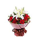 鮮花/緣份 11支紅玫瑰+2支多頭香水百合