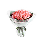 鮮花/情有獨(dú)鐘 50朵戴安娜粉玫瑰+石竹梅