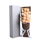 鮮花 19朵香檳玫瑰+勿忘我 高檔禮盒裝