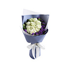 鮮花/傾城月色 11朵雪山白玫瑰+紫色勿忘我+梔子葉